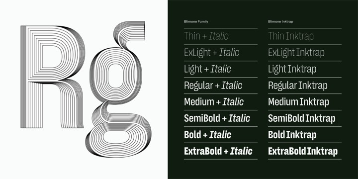 Пример шрифта Blimone Regular Italic